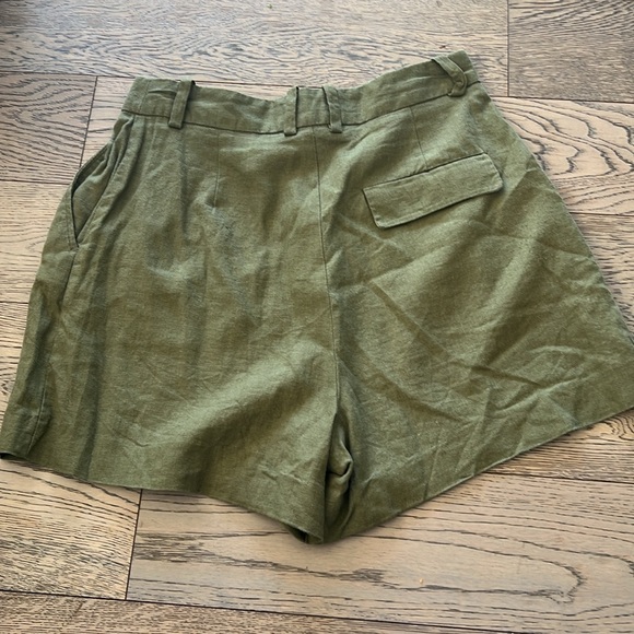 Green linen blend Zara vest and short set - Picture 13 of 14